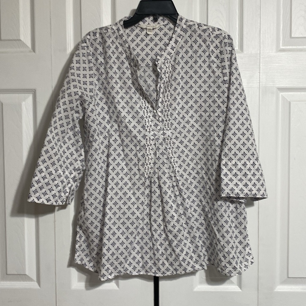 Land n Sea cotton lightweight smock top blouse shirt top size XL